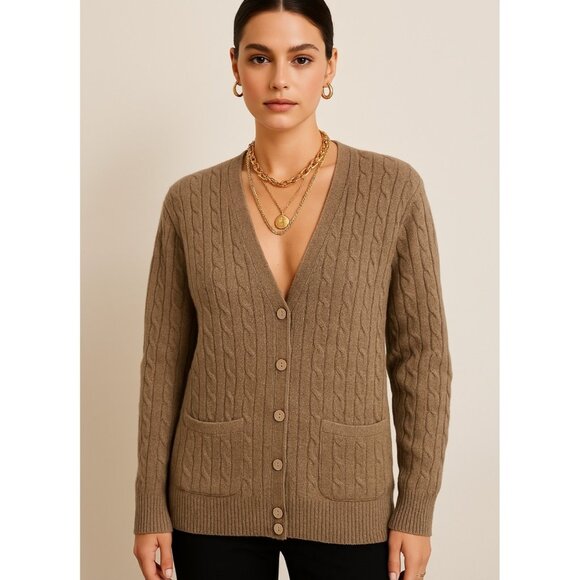 Autumn Cashmere Cable Knit Womens Cardegan Size L - Picture 2 of 10